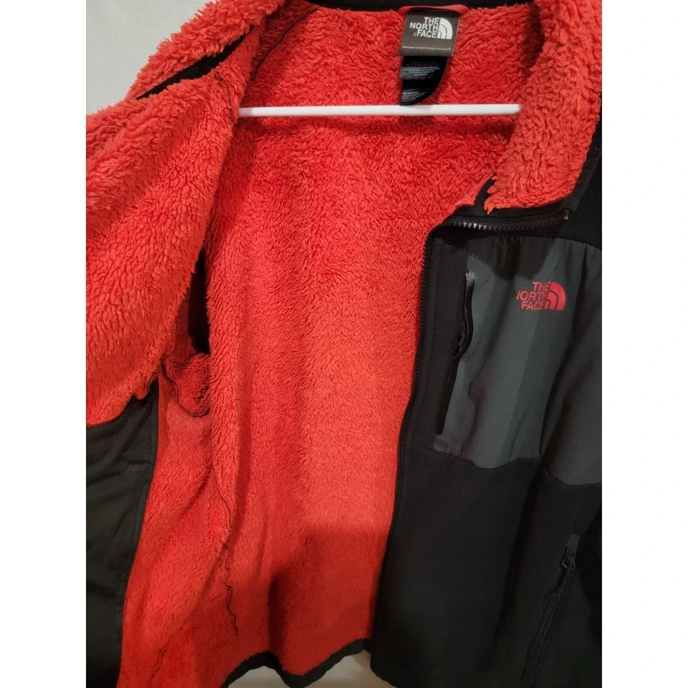 The North Face Denali 2 Fleece Jacket Mens XL‎ Black Red Sherpa Lined Full Zip